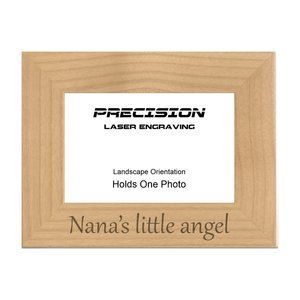 Grandma Picture Frame Nana's little angel Engraved Natural Wood
